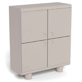 Manawa Wooden Storage Cabinet With 4 Doors - Grey