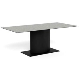 Manchester Ceramic Dining Table With Black Base - Grey Anista