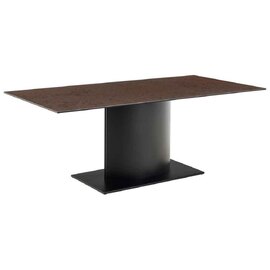 Manchester Ceramic Dining Table With Black Base - Rusty Brown