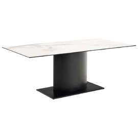 Manchester Ceramic Dining Table With Black Base - White Akranes