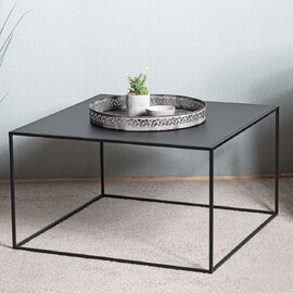 Manitowoc Metal Square End Table In Black