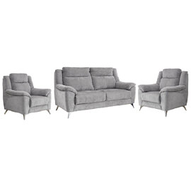 Mankato Fabric 3+1+1 Seater Sofa Set In Ash