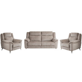 Mankato Fabric 3+1+1 Seater Sofa Set In Fossil