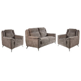 Mankato Fabric 3+1+1 Seater Sofa Set In Stone