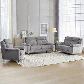 Mankato Fabric Sofa Suite In Ash