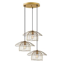 Mantar Small 3 Light Metal Ceiling Pendant Light in Gold
