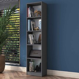 Marbella Large Wooden Bookcase with 5 Shelves in Anthracite