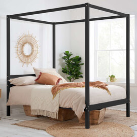 Marcia Wooden King Size Bed In Black
