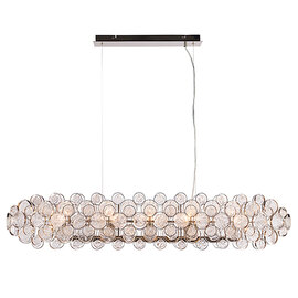 Marella 8 Light Glass Medallions Pendant Light In Bright Nickel