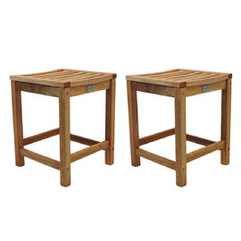 Marfa Natural Wooden Stools In Pair