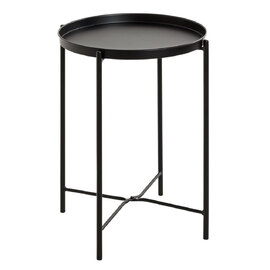 Marietta Metal Round End Table In Black