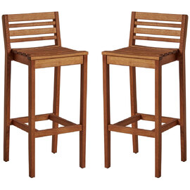 Marietta Natural Wooden Bar Stools In Pair