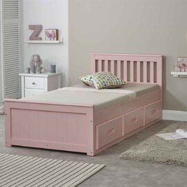 Marietta Storage Single Bed With 3 Drawers In Pink