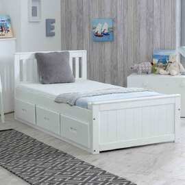 Marietta Storage Single Bed With 3 Drawers In White