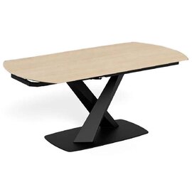 Marina Large Ceramic Extending Dining Table With Steel Base - Marona Sand