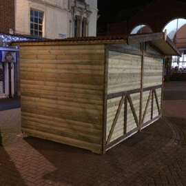 Marne Large Wooden Garden Market Chalet In Natural
