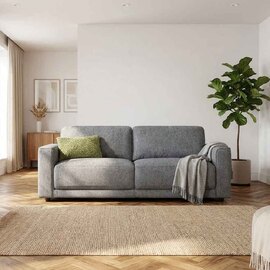Marqen Fabric 3 Seater Sofa in Grey