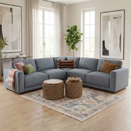 Marqen Fabric Corner Sofa in Grey