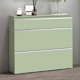 Marshall 120cm Wooden Shoe Cabinet With 2 Flap Doors In Sage Green