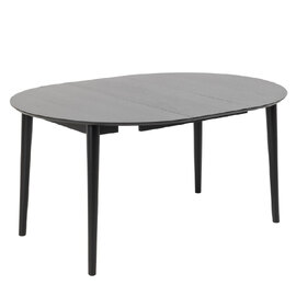 Marshfield Wooden Round Extending Dining Table In Black