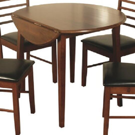 Marsic Wooden Round Drop Leaf Dining Table In Dark Brown