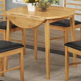 Marsic Wooden Round Drop Leaf Dining Table In Oak