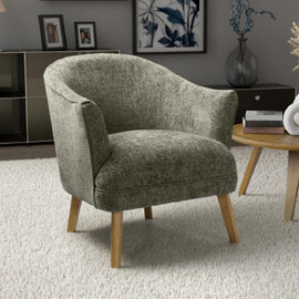 Marston Flax Effect Fabric Bedroom Chair in Green