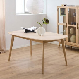 Marta Rectangular Wooden Dining Table in White Oak