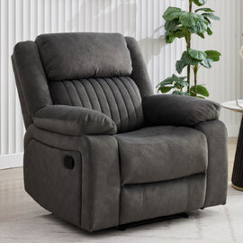 Martinez Fabric Recliner 1 Seater Sofa In Iron