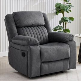 Martinez Fabric Recliner 1 Seater Sofa - Slate Grey