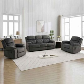 Martinez Fabric Recliner 3+1+1 Seater Sofa Set - Iron