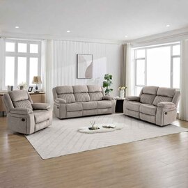 Martinez Fabric Recliner 3+2+1 Seater Sofa Set - Taupe