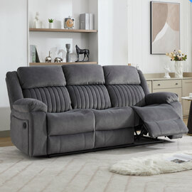 Martinez Fabric Recliner 3 Seater Sofa - Slate Grey