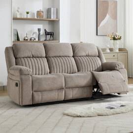 Martinez Fabric Recliner 3 Seater Sofa - Taupe