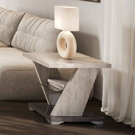 Marvix High Gloss Side Table in Grey