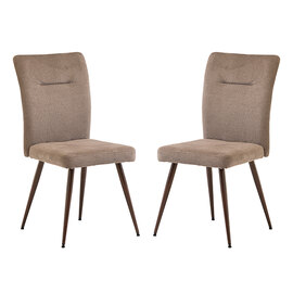 Mason Mocha Fabric Dining Chairs With Wenge Legs In Pair