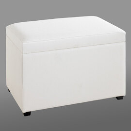 Massillon Small Fabric Storage Ottoman In White