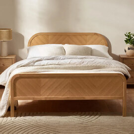 Massillon Wooden King Size Bed in Oak