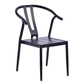 Cortano Outdoor Aluminium Side Chair In Black