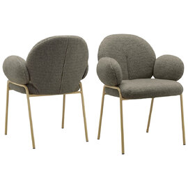 Mavero Mink Brown Fabric Dining Chairs in Pair