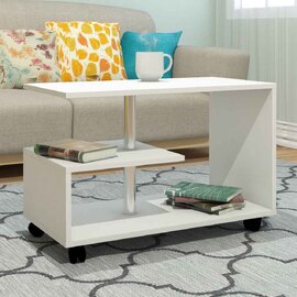 Mavero Rectangular Wooden Coffee Table in White