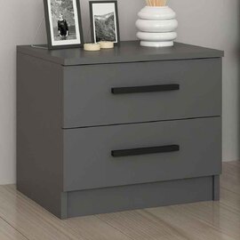 Mavero Wooden Bedside Cabinet With 2 Drawers in Anthracite
