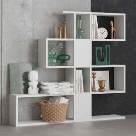 Mavero Wooden Shelving Unit with 10 Shelves in White