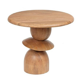 Mavon Mango Wood End Table in Oak