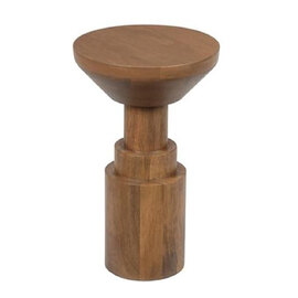 Mavon Round Mango Wood End Table in Brown