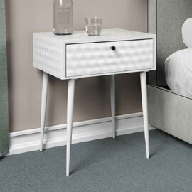 Mccall Metal Bedside Cabinet With 1 Drawer - White