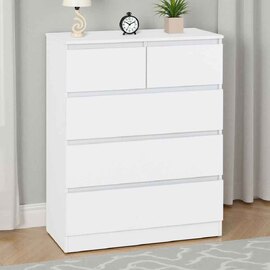 Mcgowan Wooden Chest Of 5 Drawers in White