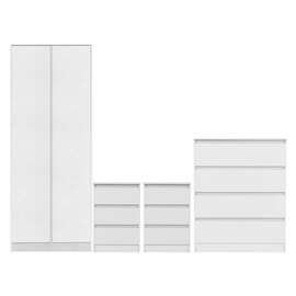 Mcgowen Wooden Bedroom Furniture Set 2 Doors Wardrobe In White