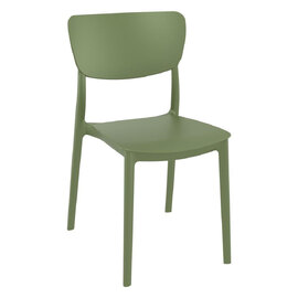 Mchenry Polypropylene Garden Side Chair In Olive Green