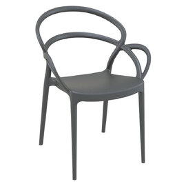 Mckinney Polypropylene Garden Armchair In Dark Grey